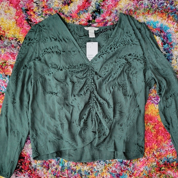 Leopard Print Ruched Top - Picture 1 of 2